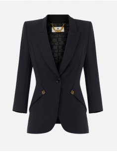 Elisabetta Franchi black women’s crepe and satin jacket