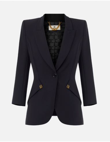 Elisabetta Franchi black women’s crepe and satin jacket