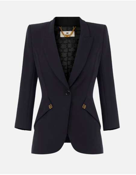Elisabetta Franchi black women’s crepe and satin jacket
