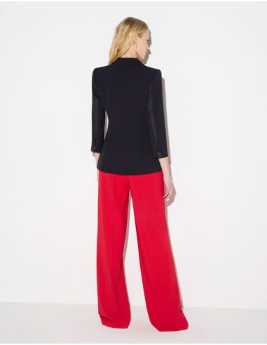Elisabetta Franchi veste noire avec inserts en satin
