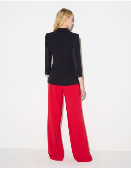 Elisabetta Franchi blazer noir avec revers en pointe