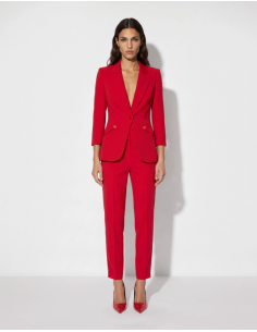 Elisabetta Franchi red women’s jacket with structured shoulders 2