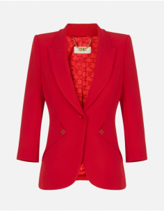 Elisabetta Franchi red women’s jacket with structured shoulders