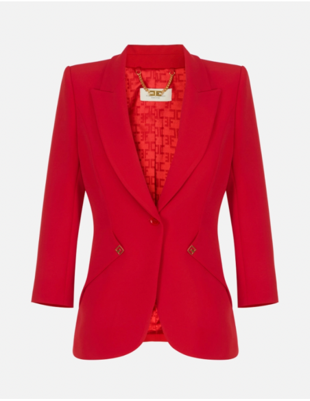 Elisabetta Franchi red women’s jacket with structured shoulders