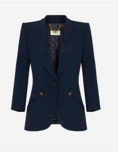 Elisabetta Franchi veste bleu nuit femme à coupe ajustée