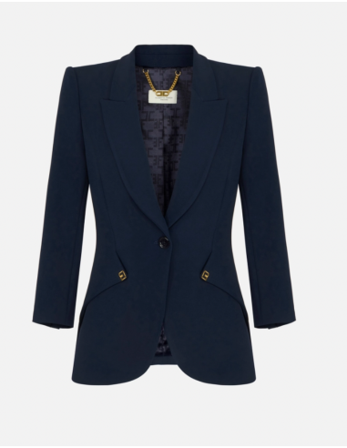 Elisabetta Franchi veste bleu nuit femme à coupe ajustée