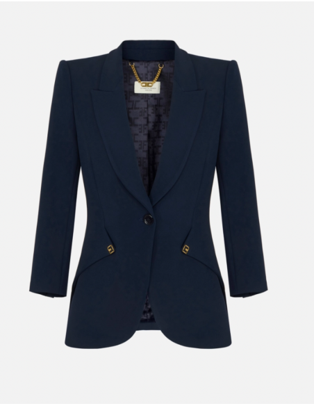 Elisabetta Franchi veste bleu nuit femme à coupe ajustée