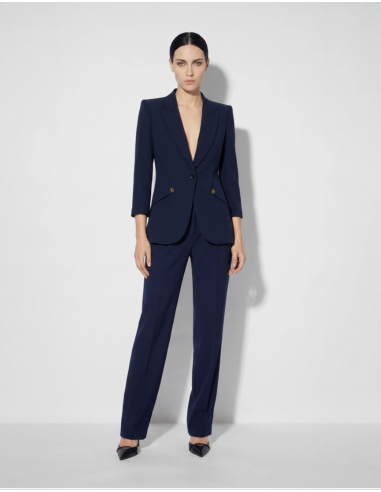 Elisabetta Franchi veste femme bleu nuit à simple boutonnage