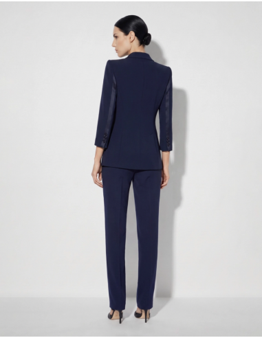 Elisabetta Franchi blazer bleu nuit avec revers en pointe