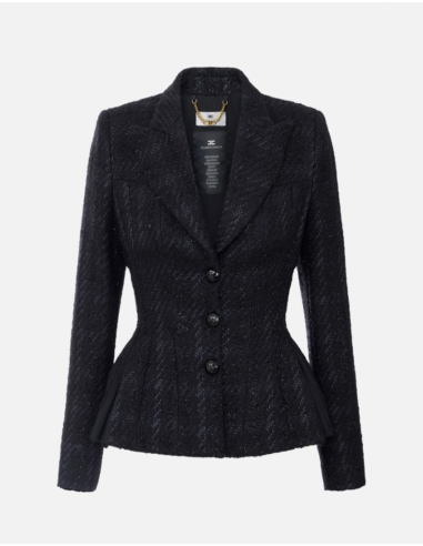 Elisabetta Franchi black tweed jacket for women