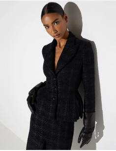 Elisabetta Franchi black tweed jacket for women 2