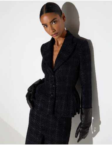 Elisabetta Franchi black tweed women’s fitted jacket