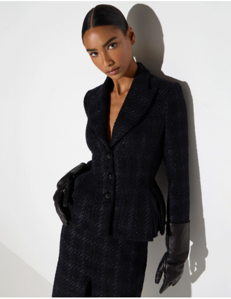 Elisabetta Franchi black tweed women’s fitted jacket