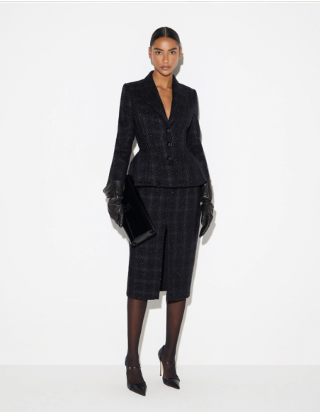 Elisabetta Franchi black women’s jacket with logo buttons