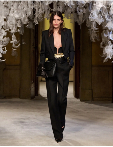 Elisabetta Franchi veste crop en laine avec boutons assortis
