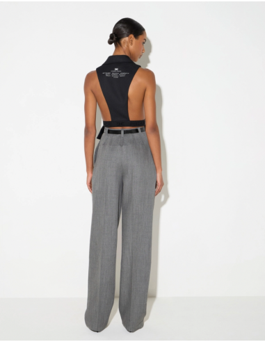 Black women’s wool vest with branded elastic at the back Elisabetta Franchi