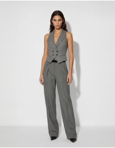 Grey melange virgin wool lettering vest Elisabetta Franchi