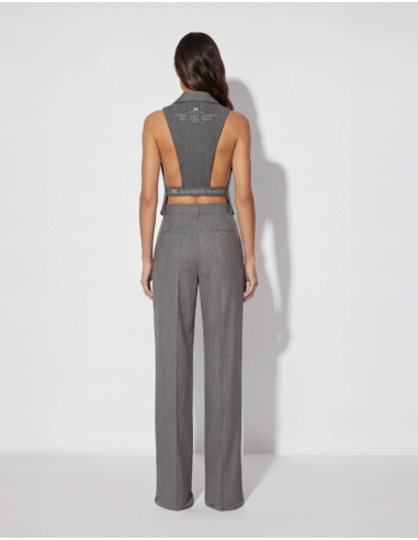 Elisabetta Franchi grey melange vest with logo buttons