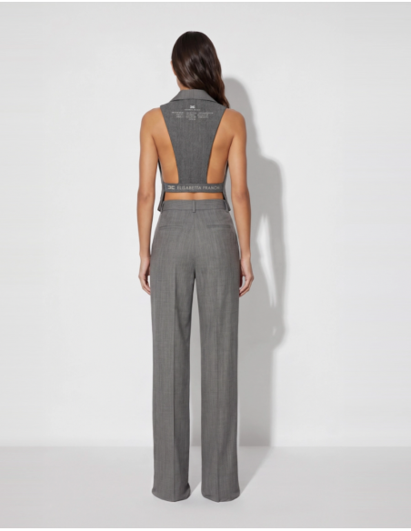 Elisabetta Franchi grey melange vest with logo buttons