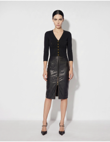 Elisabetta Franchi cardigan noir en maille avec décolleté V