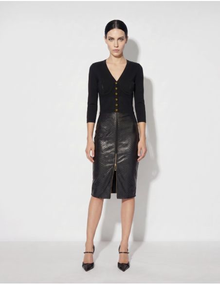Elisabetta Franchi cardigan noir en maille avec décolleté V