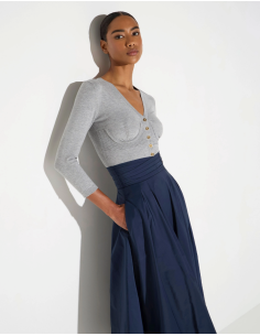 Elisabetta Franchi Grey Bustier Cardigan MK24S