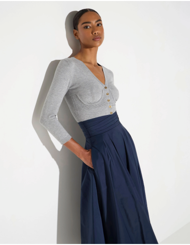Elisabetta Franchi Grey Bustier Cardigan MK24S