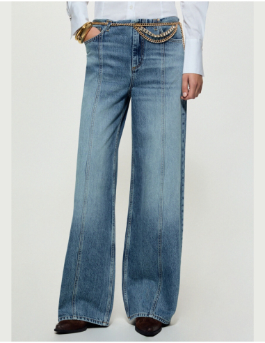 Liu Jo women’s flared denim jeans with decorative belt