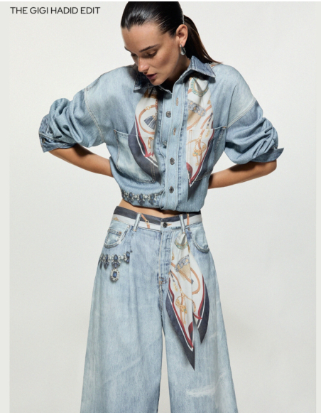 Liu Jo denim trousers with decorative scarf