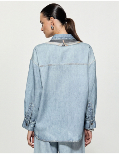 Liu Jo blue printed denim shirt