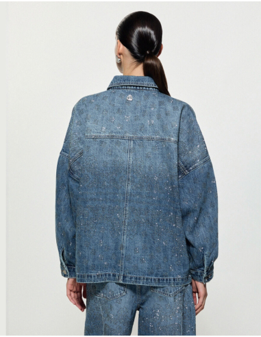 Liu Jo loose-fit denim jacket with sparkling details