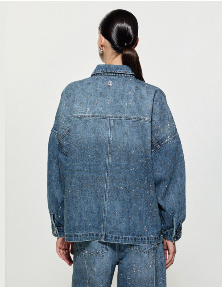 Liu Jo loose-fit denim jacket with sparkling details