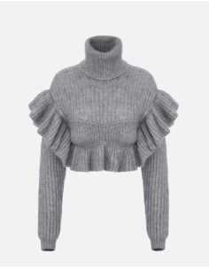 Pull femme en tricot avec ruches Elisabetta Franchi