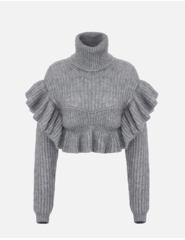 Pull femme en tricot avec ruches Elisabetta Franchi