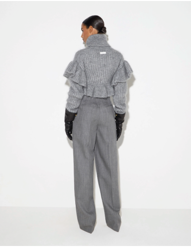 Black mohair sweater with long sleeves by Elisabetta Franchi
