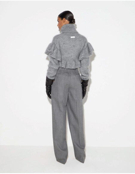 Elisabetta Franchi pull noir en mohair à manches longues
