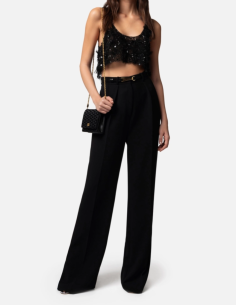 pantalon à pinces noir femme promo 2