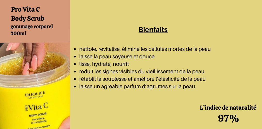 Gommage au sucre avec vitamine C naturel